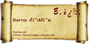 Barna Ádám névjegykártya