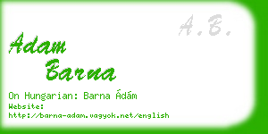 adam barna business card